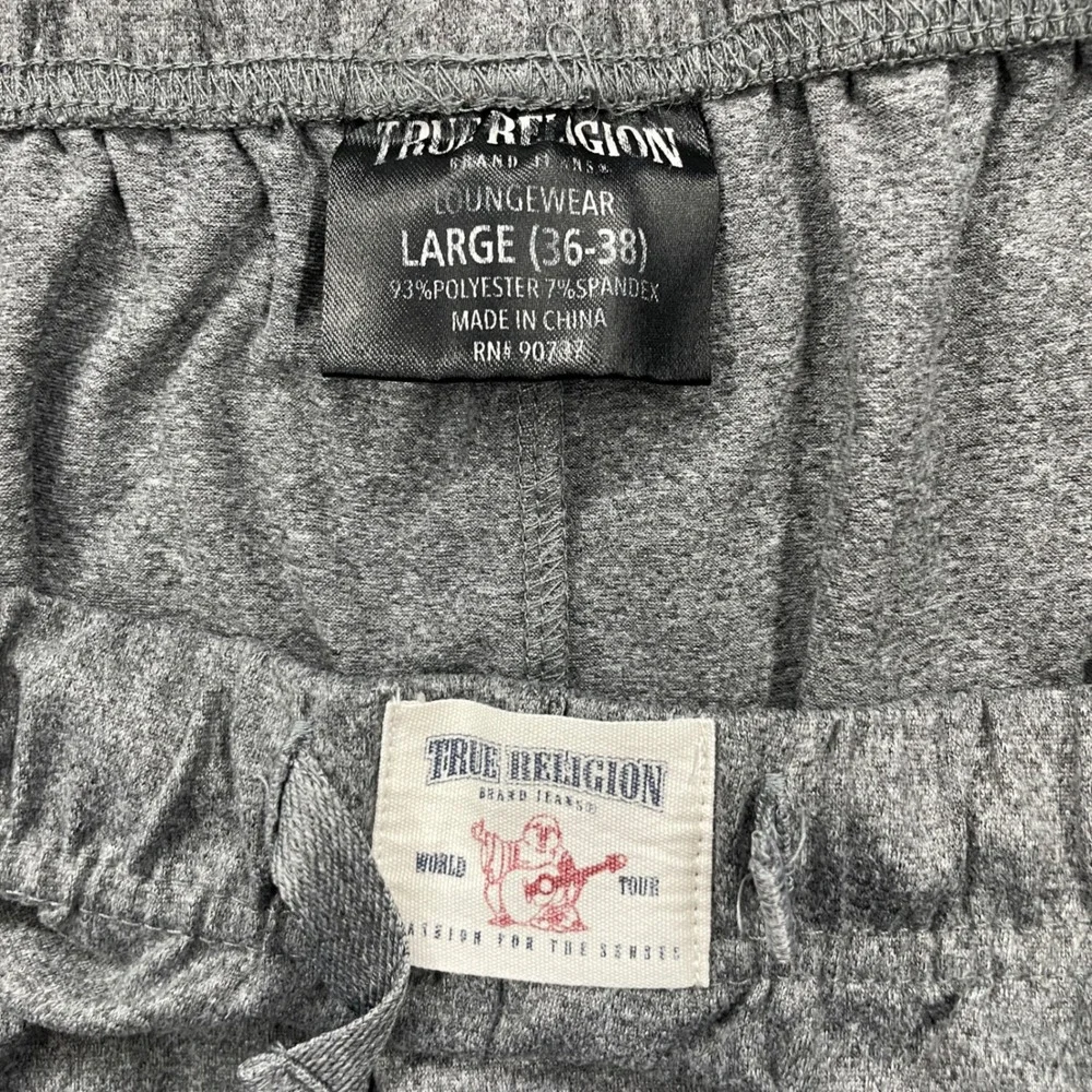 True Religion Loungewear Pants Men's Size‎ L Heather Gray Jogger Track